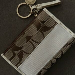 Brown and White Keychain Wallet